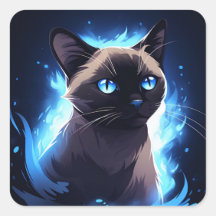 Siamese Cat Kitten auf einem elektrischen blauen H