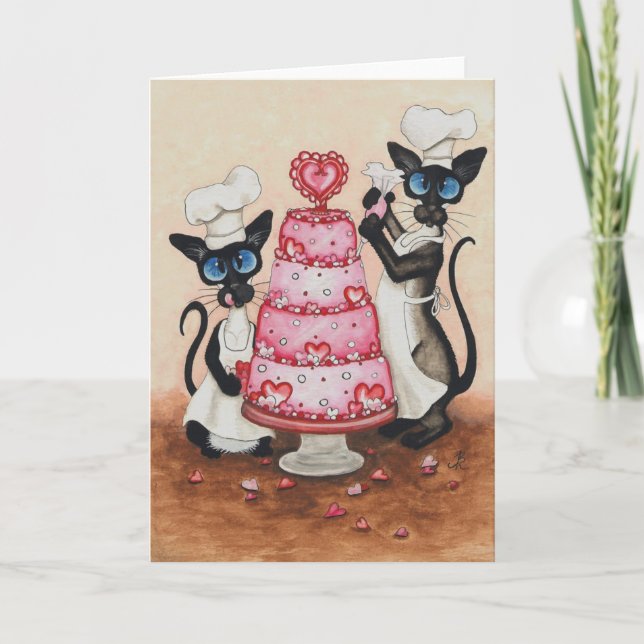 Siamese Cat Koch von BiHrLe Card Karte (Vorderseite)