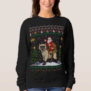 Siamese Cat Lover Santa Ride Siam Katze Ugly Ch Sweatshirt