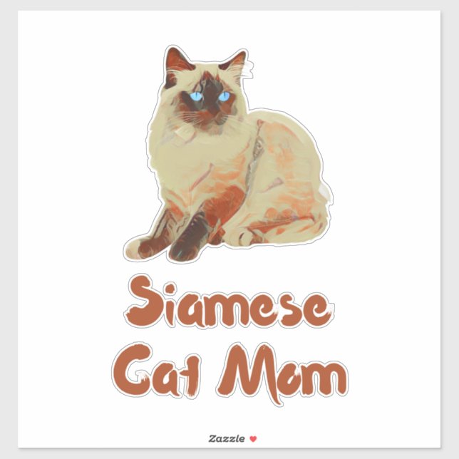 Siamese Cat Mama Aufkleber (Blatt)
