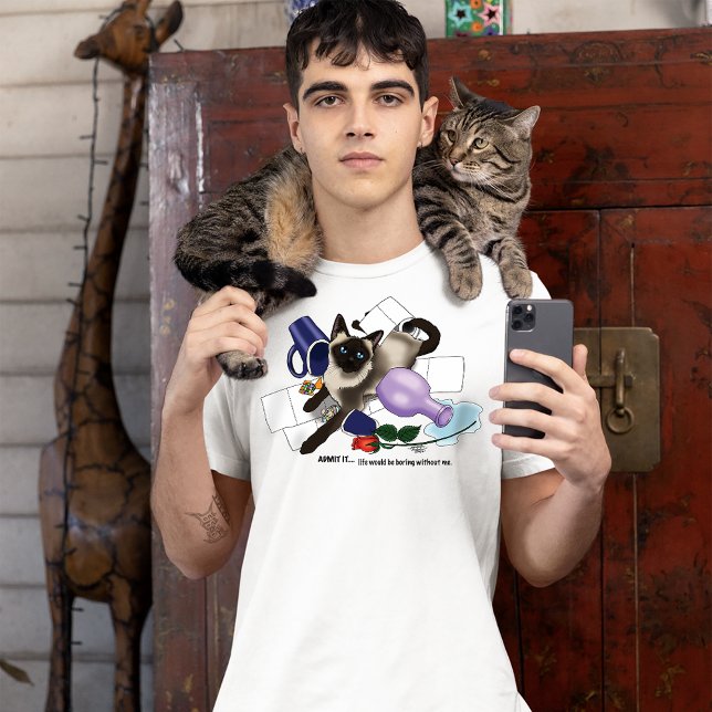 Siamese Cat Mischief Funny T-Shirt (Von Creator hochgeladen)
