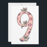 Siamese Cat Ninth Birthday For Kids Cats Invitatio Einladung<br><div class="desc">The Siamese cat for the ninth birthday. For every child who turns nine years old. Cute cats for kids 9th birthday. The cats climb to the number nine with cats paws.</div>