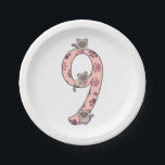 Siamese Cat Ninth Birthday For Kids Cats Paper Pla Pappteller<br><div class="desc">The Siamese cat for the ninth birthday. For every child who turns nine years old. Cute cats for kids 9th birthday. The cats climb to the number nine with cats paws.</div>