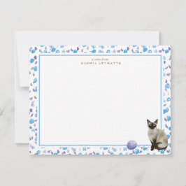 Siamese Cat Personalisiert Stationery Mitteilungskarte