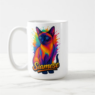 Siamese Cat Pop Art - Vibrannt Neon Street Style Kaffeetasse