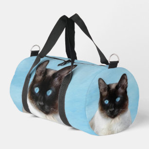Siamese Cat Portrait Malerei Niedliche Originalkun Duffle Bag
