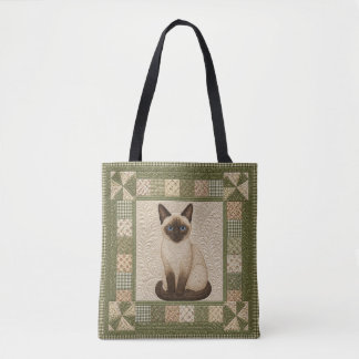 Siamese Cat Quilt Personalize Tasche