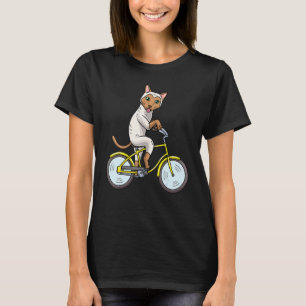 Siamese Cat Riding Bicycle Bike T-Shirt