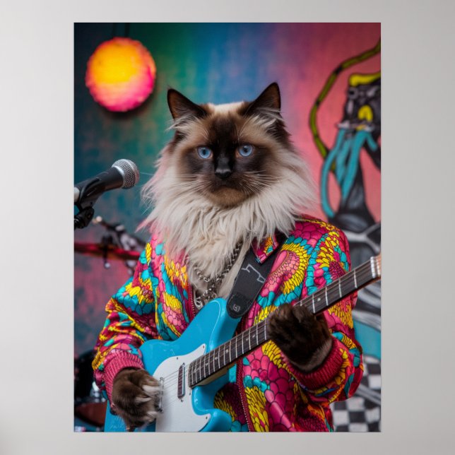 Siamese Cat Rocker Poster (Vorne)