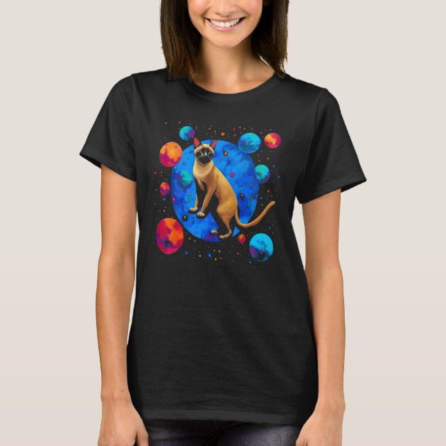 Siamese Cat Space Clothing T-Shirt (Vorderseite)
