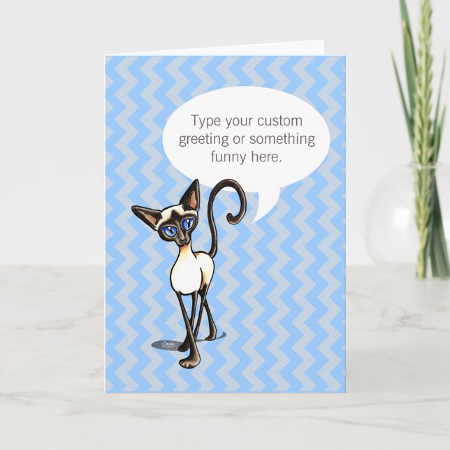 Siamese Cat spricht Ihren persönlichen Gruß Karte (Vorderseite)