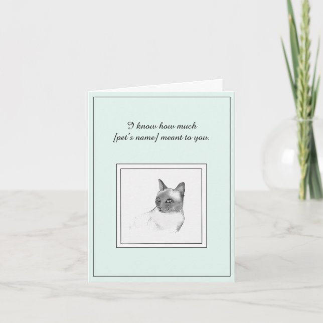 Siamese Cat Sympathy Card Karte (Vorderseite)