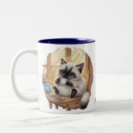 Siamese Cat & Tea Cup Mug Zweifarbige Tasse