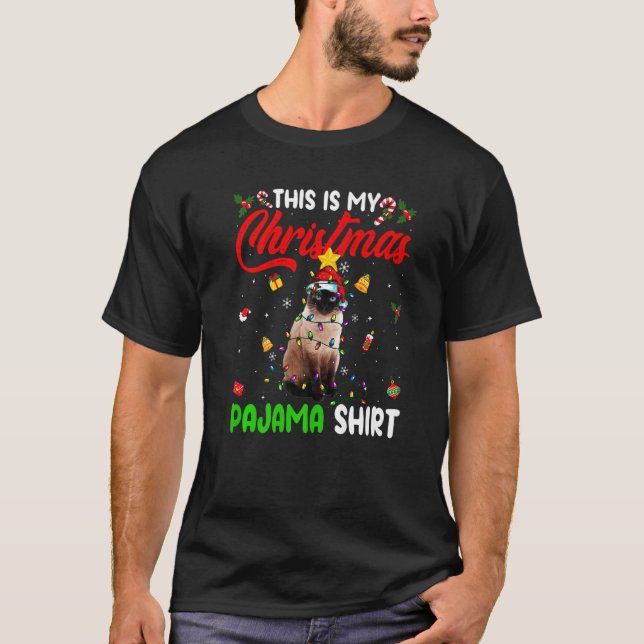 Siamese Cat  This Is My Christmas Pajama  Xmas T-Shirt (Vorderseite)