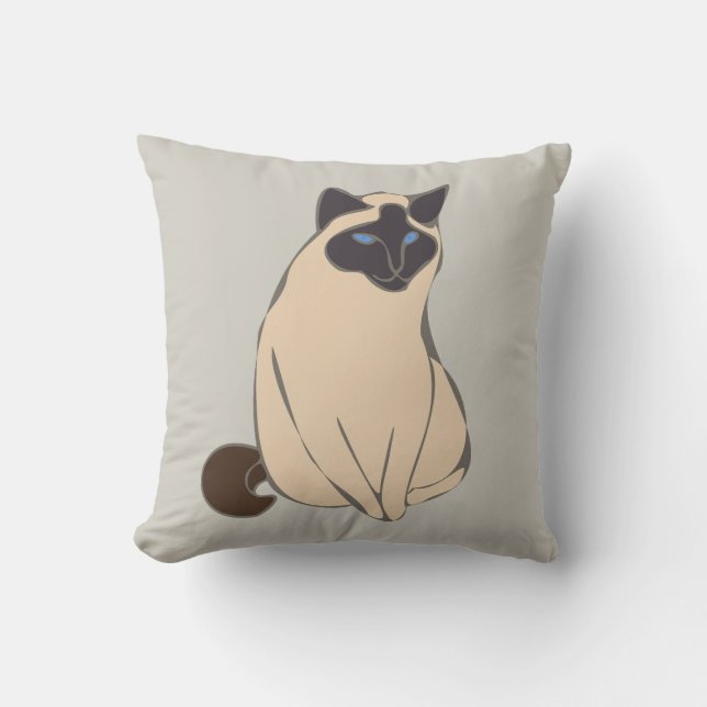 Siamese Cat Throw Pillow Kissen (Vorderseite)