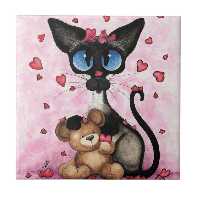 Siamese Cat Valentines Day by Bihrle Fliese (Vorderseite)