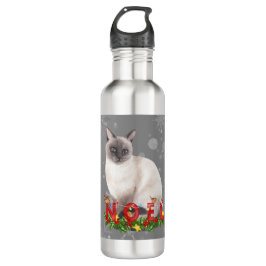 Siamese Cat Watercolor Edelstahlflasche