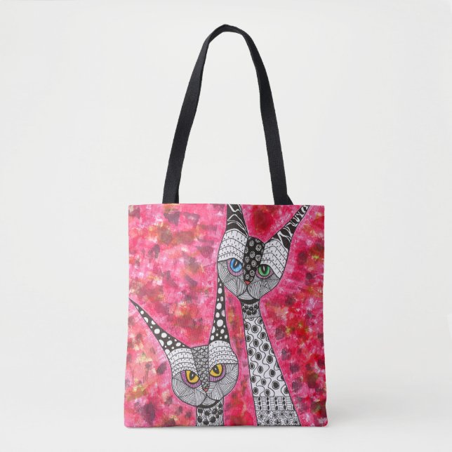 Siamese Cats Tote Bag Tasche (Vorderseite)