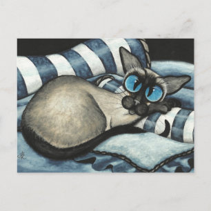 Siamese Designer Blue Postkarte