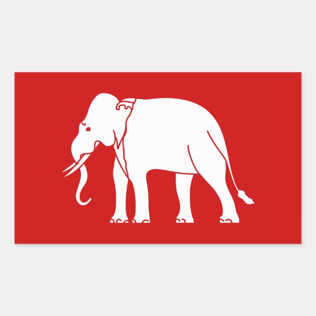 Siamese Elephant Rechteckiger Aufkleber (Vorderseite)