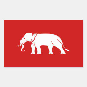 Siamese Elephant Rechteckiger Aufkleber