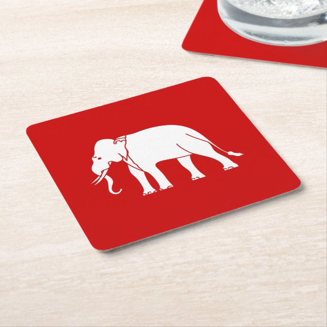 Siamese Elephant Rechteckiger Pappuntersetzer (angewinkelt)