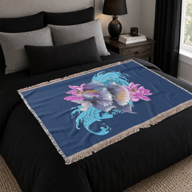 Siamese Fighting Fish Floral Decke (Von Creator hochgeladen)