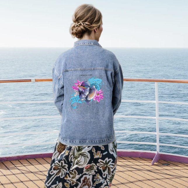 Siamese Fighting Fish Floral Jeansjacke (Von Creator hochgeladen)