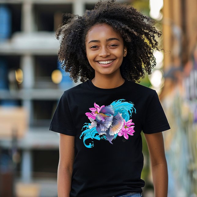 Siamese Fighting Fish Floral T-Shirt (Von Creator hochgeladen)