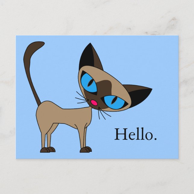 Siamese Hello Postcard - Passen Sie sie an! Postkarte (Vorderseite)