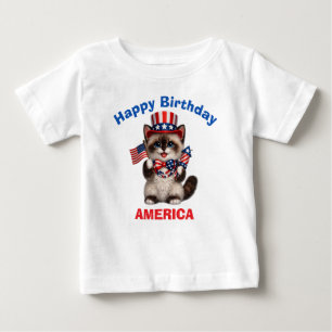 Siamese-Kätzchen (10) Patriotisches Kinder-T-Shirt Baby T-shirt