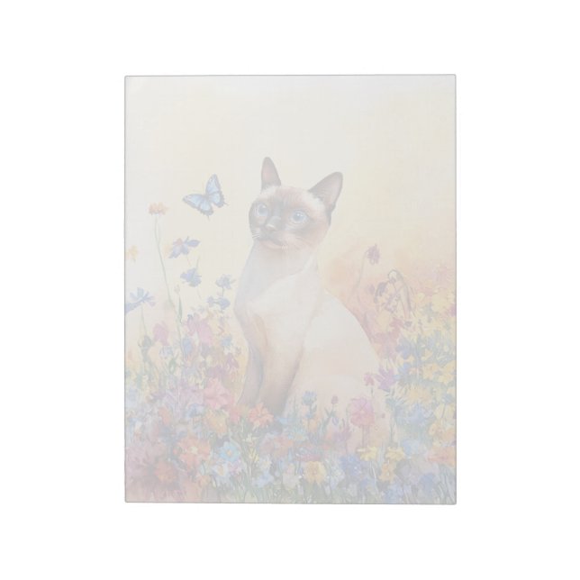 Siamese Katze 2 - 11" x 8,5" Notepad Notizblock (Rotiert)