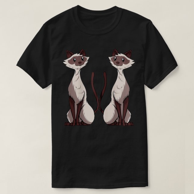 Siamese Katze Artwork Zwei siamesische Katze Liebe T-Shirt (Design vorne)