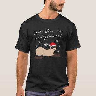 Siamese Katze mit Weihnachtsmütze Katze T-Shirt