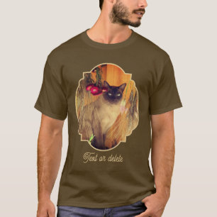 Siamese Katze posiert mit Blumen personalisiert T-Shirt