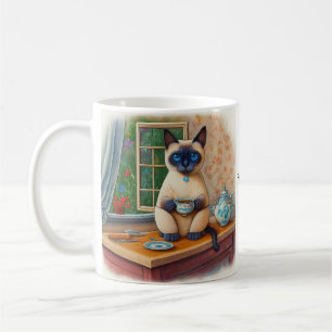 Siamese-Katze-Teetime-Tasse Kaffeetasse