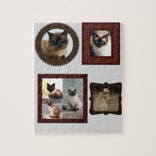 Siamese Katzenfamilie Rahmen Foto Geschenk Puzzle