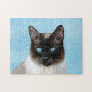 Siamese Katzenmalerei - Niedliche Original Katzenk