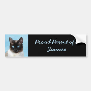 Siamese Katzenmalerei - Niedliche Original Katzenk Autoaufkleber