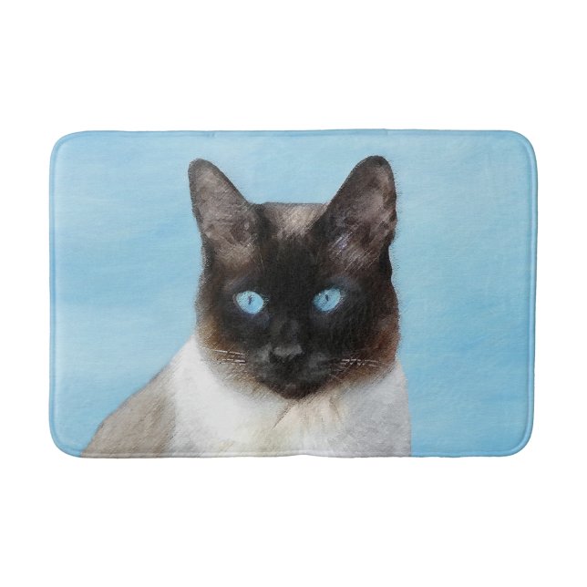 Siamese Katzenmalerei - Niedliche Original Katzenk Badematte (Vorderseite)