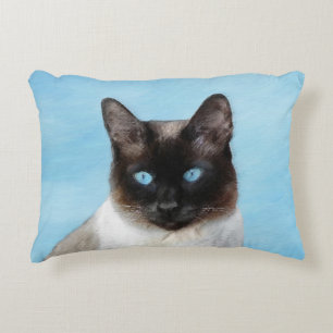 Siamese Katzenmalerei - Niedliche Original Katzenk Dekokissen