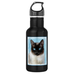 Siamese Katzenmalerei - Niedliche Original Katzenk Edelstahlflasche