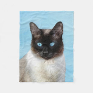 Siamese Katzenmalerei - Niedliche Original Katzenk Fleecedecke
