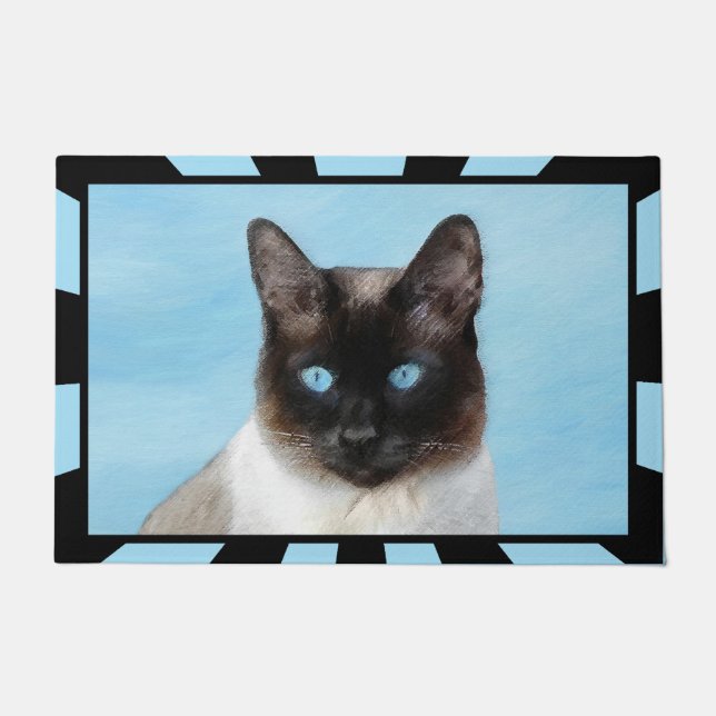 Siamese Katzenmalerei - Niedliche Original Katzenk Fußmatte (Vorderseite)