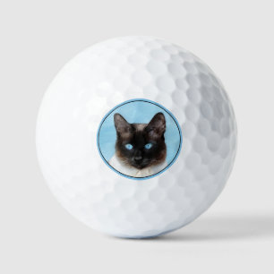 Siamese Katzenmalerei - Niedliche Original Katzenk Golfball