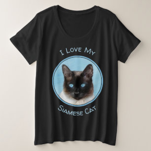 Siamese Katzenmalerei - Niedliche Original Katzenk Große Größe T-Shirt