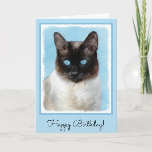 Siamese Katzenmalerei - Niedliche Original Katzenk Karte