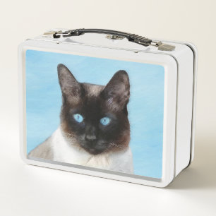 Siamese Katzenmalerei - Niedliche Original Katzenk Metall Brotdose