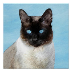 Siamese Katzenmalerei - Niedliche Original Katzenk Poster