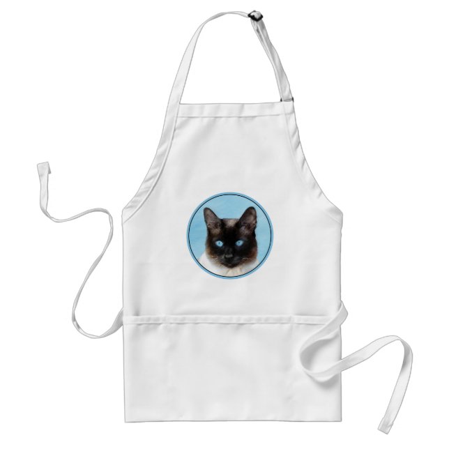 Siamese Katzenmalerei - Niedliche Original Katzenk Schürze (Vorne)